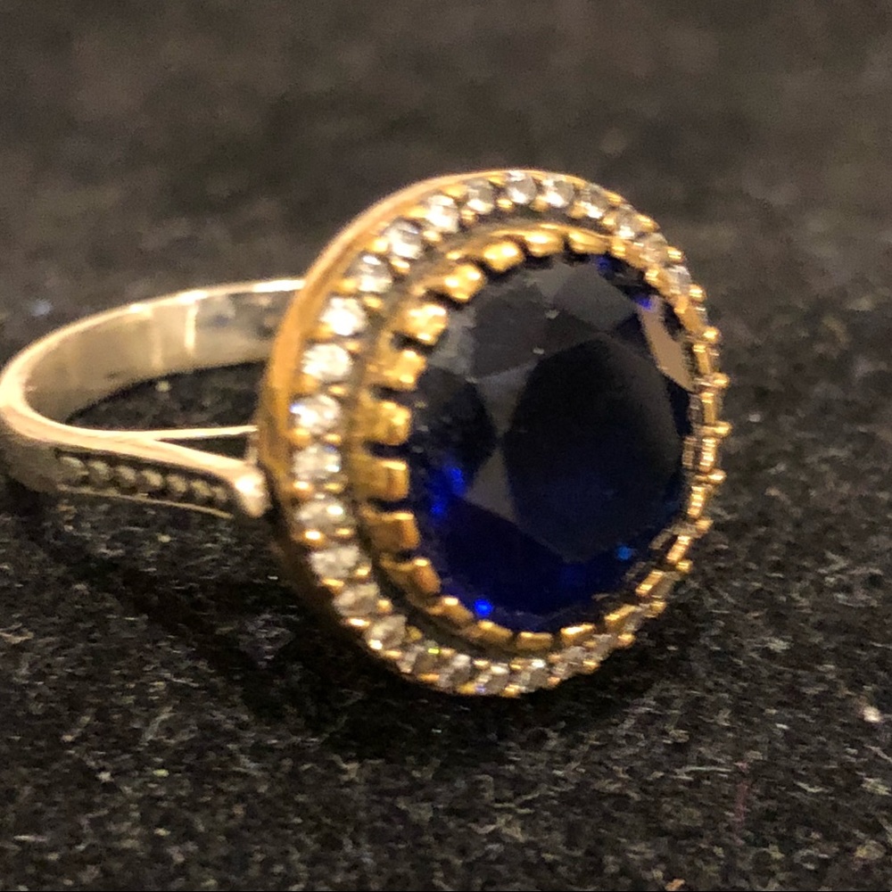 Turkish Handmade- Blue Sapphire- ottoman